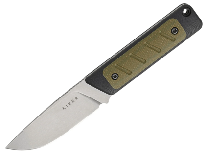 Kizer Smolt Jonathan Styles 14C28N Black G10 & Micarta 1063A6